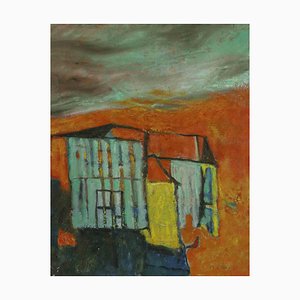 Mario Asnago, Paysage, Peinture à l'Huile Originale, Milieu du 20ème Siècle