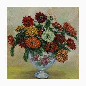 Antonio Feltrinelli, Vase of Flowers, Original Painting, 1930s