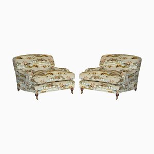 Fauteuils Love Seat en Velours Morning Gallop Mulberry dans le style Howard, 2000s, Set de 2