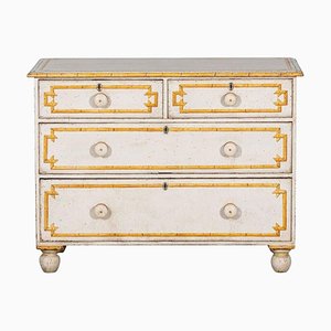 19th Century English Painted Faux Bamboo Chest of Drawers, 1890s