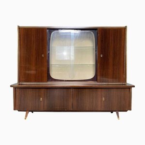 Vintage Highboard with Glass, 1970s