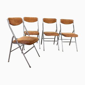 Vintage Folding Dining Chairs, Set of 4