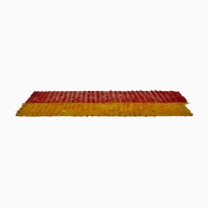 Modern Red and Yellow Tülü Kilim Runner Rug