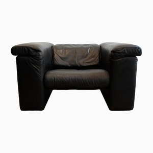 Postmodern Black Leather Model 6800 Creation Series Armchair from Rolf Benz, 1990s