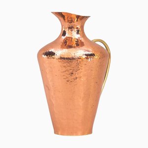 Copper and Brass Hammered Jug, 1950s