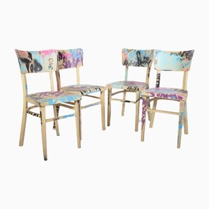 Mid-Century Graffiti Dining Chairs, 1960s, Set of 4