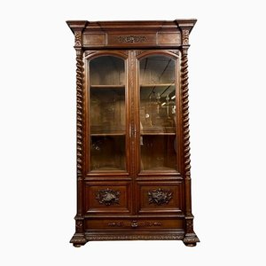 Louis XIII Hunting Lodge Bookcase in Walnut and Oak, 1850