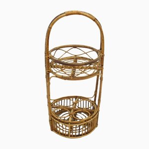 Braune Rattan Bar, 1970er