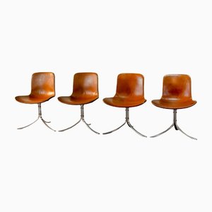 First Edition PK9 Dining Chairs by Poul Kjærholm for E. Kold Christensen, 1960s, Set of 4