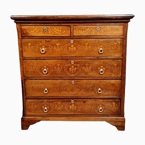 Charles X Empire Support Chest of Drawers in Marquetry, 1800