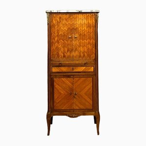 Louis XV Living Room Cabinet in Precious Wood Marquetry, 1850