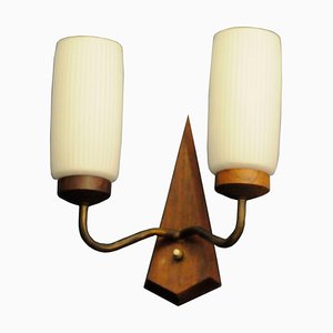 Lampada da parete Mid-Century in teak