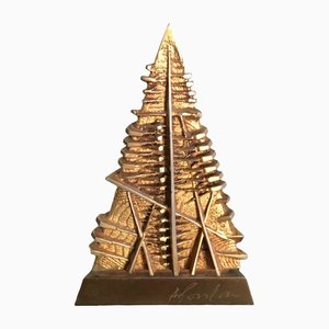 Gold Bronze Piramide Sculpture by Arnaldo Pomodoro, 1986