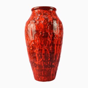 Vaso grande Mid-Century rosso, anni '60