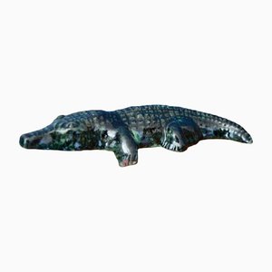 Zoomorphic Ceramic Crocodile from Potiers Daccolay