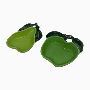 Ceramic Pear & Apple Bowls from Vallauris, Set of 2