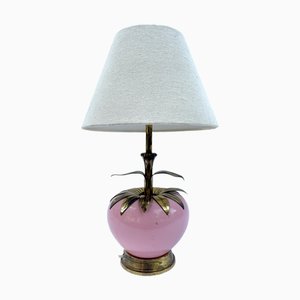 Lampe de Bureau en Bois Polychrome et Laiton, 1970s