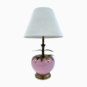 Table Lamp in Polychrome Wood & Brass, 1970s