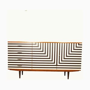 Sideboard with Opart Paintings, Poland, 1970s