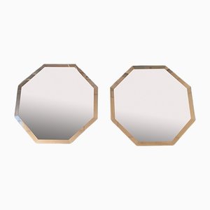 Bevelled Octagonal Mirrors, Set of 2