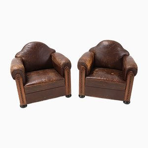 Art Deco Amsterdamse School Armchairs by T Woonhuys, 1920s, Set of 2