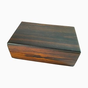 Art Deco Ebenholz Makassar Schmuckkästchen, Braun, Frankreich, 1940er