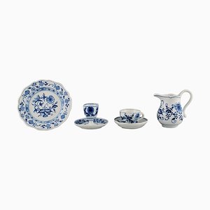 Servizio da caffè Meissen in porcellana blu, fine XIX secolo, set di 5