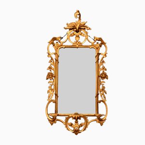 Espejo estilo barroco de madera dorada, década de 1890