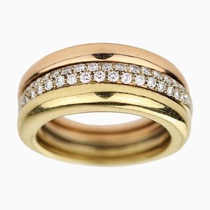 Gold Ring with Cartier Diamonds in Original Case