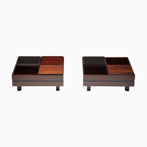 Low Coffee Tables with Removable Trays attributed to Carlo Hauner for Forma, Italy, 1970s, Set of 2
