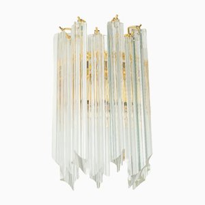 Crystal Glass Wall Lights in the style of Venini Italy, 1980s