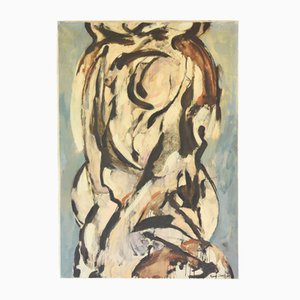 Knud Jans, Abstraktes Gemälde, 1960er, Öl auf Leinwand
