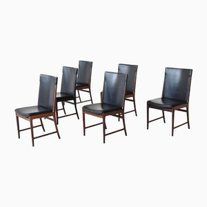 Rosewood High Back Chairs by by Kai Lyngfeldt Larsen for Søren Willadsen Møbelfabrik, Denmark, 1960s, Set of 6