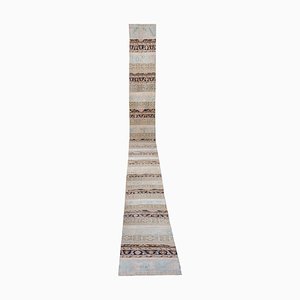 Long Distressed Oushak Hallway Runner Rug