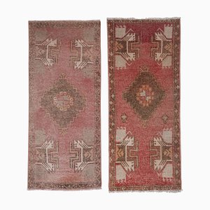 Small Turkish Hand Knotted Door Mats, Set of 2