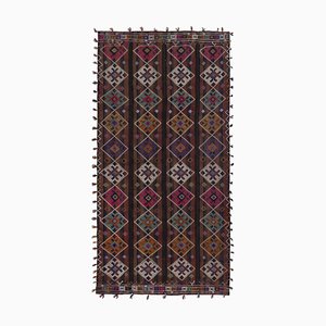 Alfombra Kilim turca Tribal Nomadic de tejido plano en tono rosa