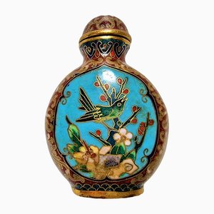 Tabacchiera antica in Cloisonné con coperchio, Cina