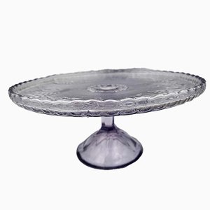 Vintage Glass Cake Platter from New Look, 1970s