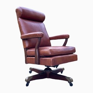 Vintage High Back Leather Executive Chair, USA, 1988