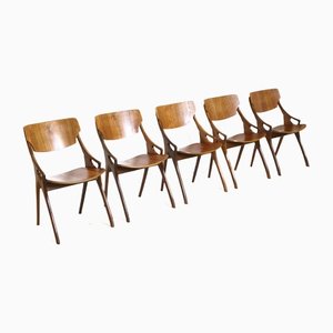 Vintage Chairs attributed to Arne Hovmand Olsen for Mogens Kold, Set of 5