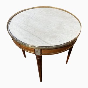 Antique French Walnut & Marble Circular Bouillotte Hall Table, 1880s