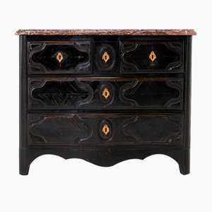Antique French Ebonised Commode with Marble Top