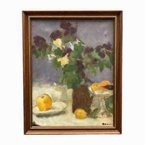 Isabelle Rouault, Still Life Painting, 1950s, Oil on Canvas, Framed