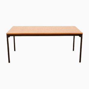 Table de Salle à Manger ou Bureau Série II Carrée en Acier Tubulaire et Placage de Teck par Dieter Waeckerlin, 1964