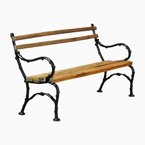 Garden Bench in Cast Iron and Pine, 1920s, 1925