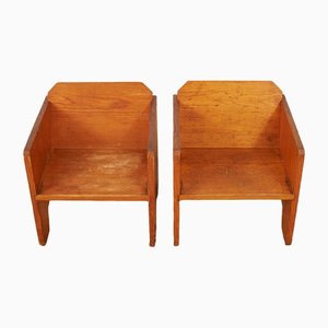 Set of Children's Chairs in Fir, Switzerland, 1940s or 1950s