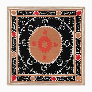 Suzani Tablecloth with Mandarin Red Embrodiery
