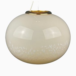 Lámpara colgante italiana de cristal de Murano beige de Vetri Murano, años 70