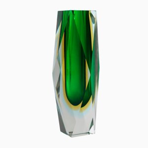 Grüne Vase von Flavio Poli für Seguso