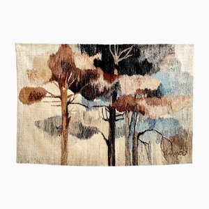 Large Wool & Linen Pine Trees Tapestry by Anna Brokowska, 1960s